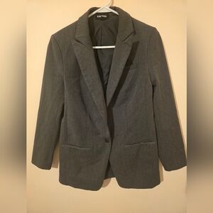 Express Women's Gray Single-Button Blazer